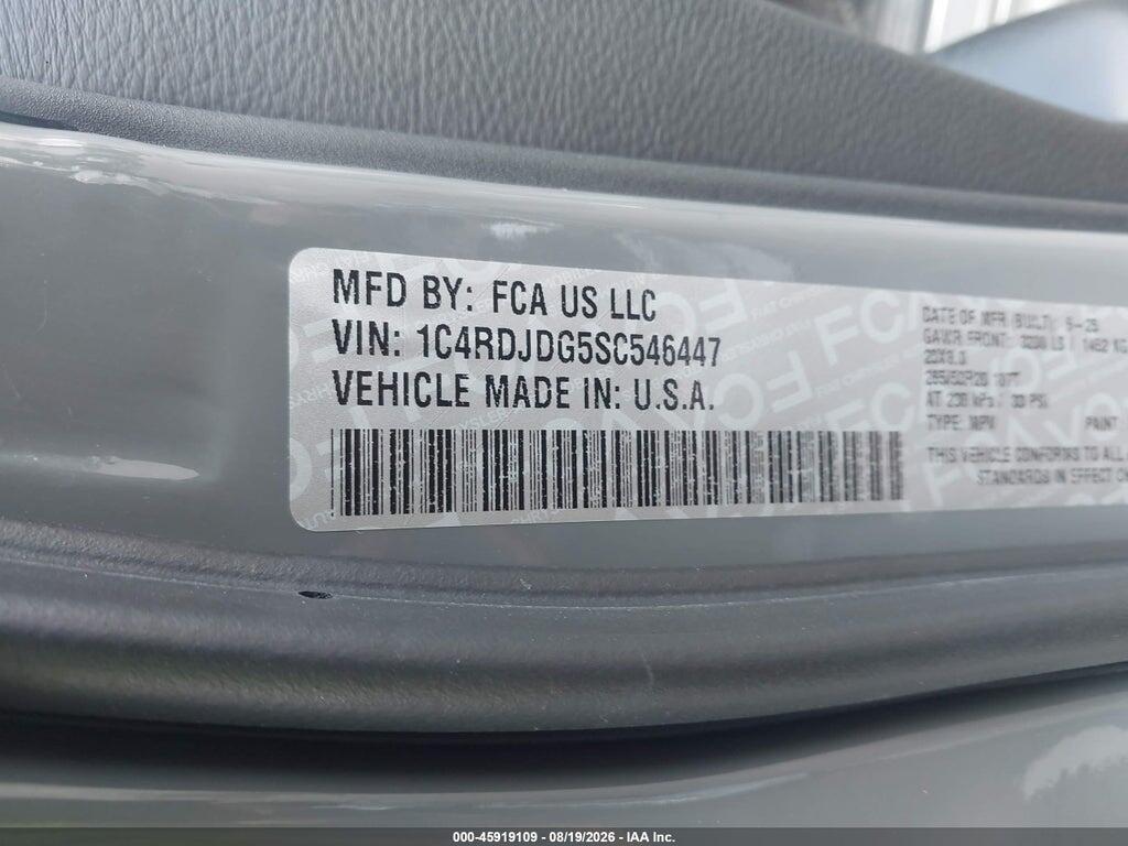 1C4RDJDG5SC546447 2025 DODGE DURANGO photo no. 9