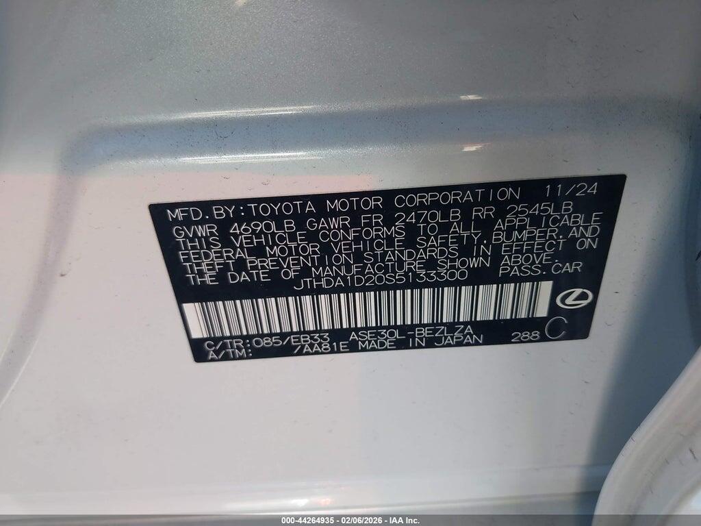 JTHDA1D20S5133300 2025 LEXUS IS 300 photo no. 9