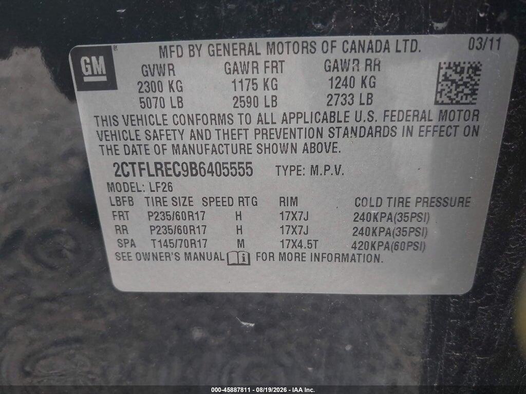2CTFLREC9B6405555 2011 GMC TERRAIN photo no. 9