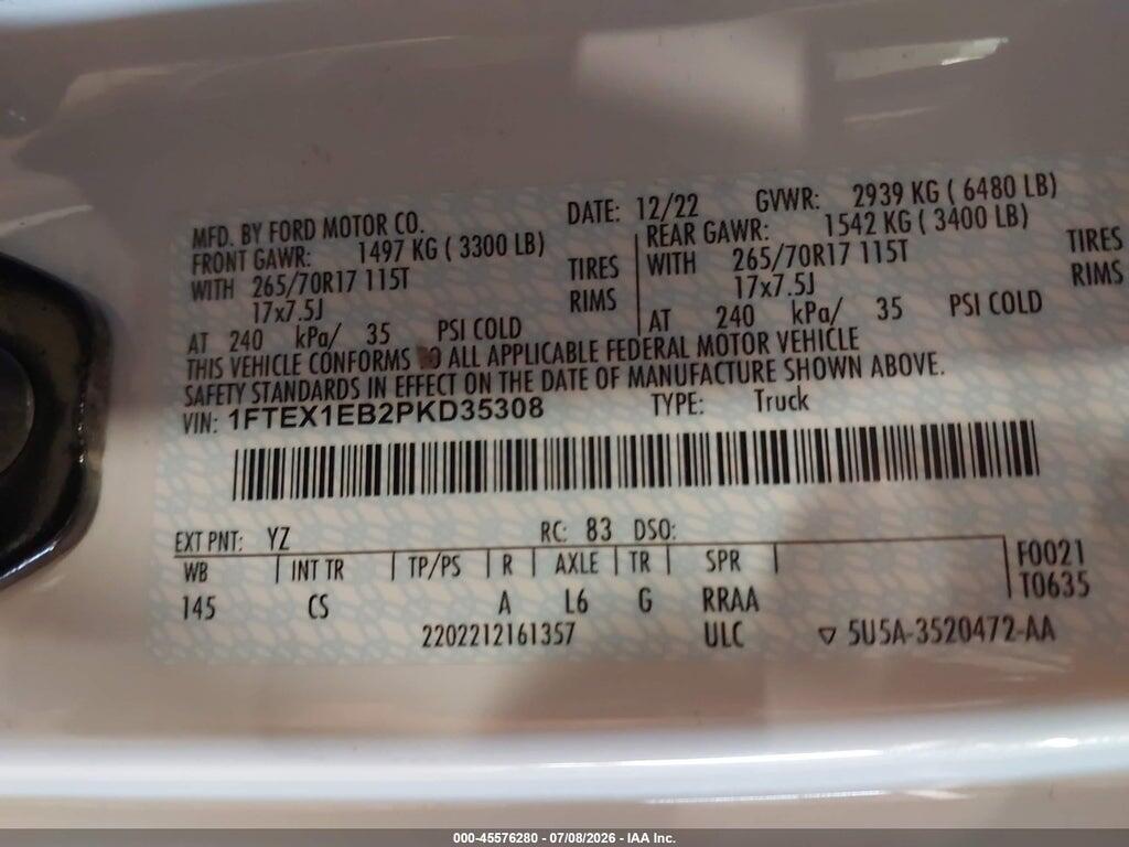 1FTEX1EB2PKD35308 2023 FORD F-150 photo no. 9