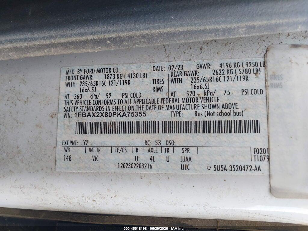1FBAX2X80PKA75355 2023 FORD TRANSIT-350 PASSENGER VAN photo no. 9