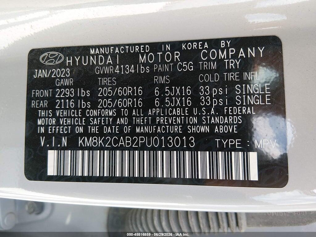 KM8K2CAB2PU013013 2023 HYUNDAI KONA photo no. 9