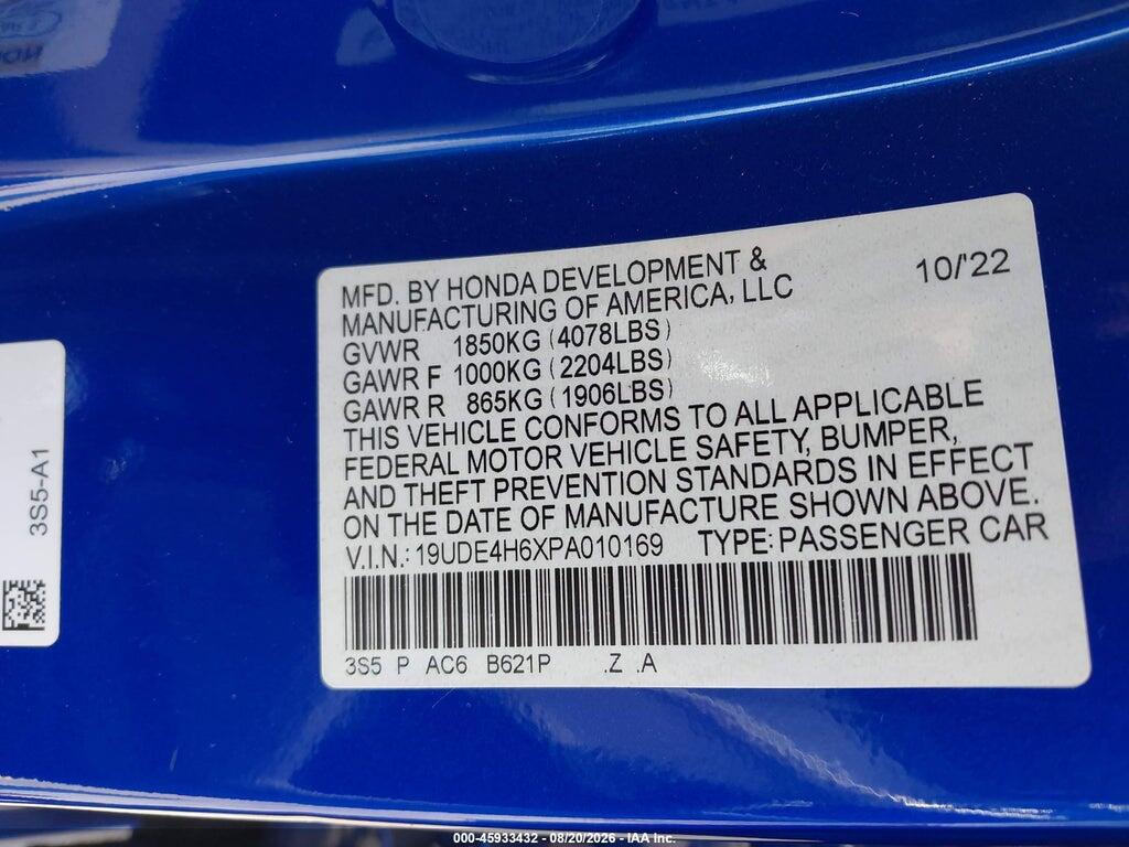 19UDE4H6XPA010169 2023 ACURA INTEGRA photo no. 9
