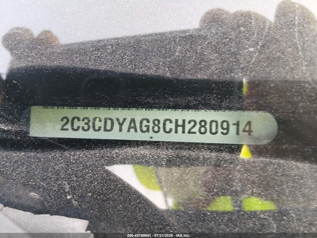2C3CDYAG8CH280914 2012 DODGE CHALLENGER photo no. 9