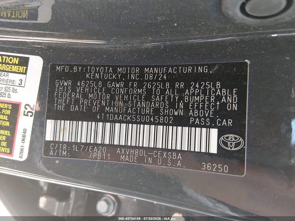 4T1DAACK5SU045802 2025 TOYOTA CAMRY photo no. 9