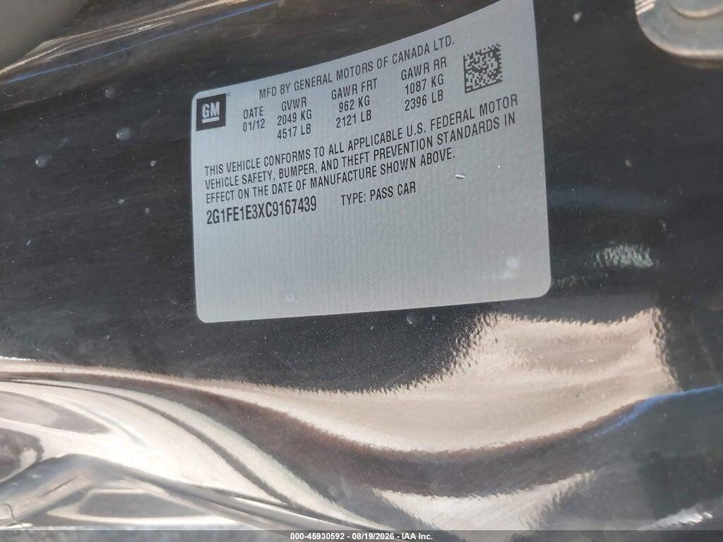 2G1FE1E3XC9167439 2012 CHEVROLET CAMARO photo no. 9