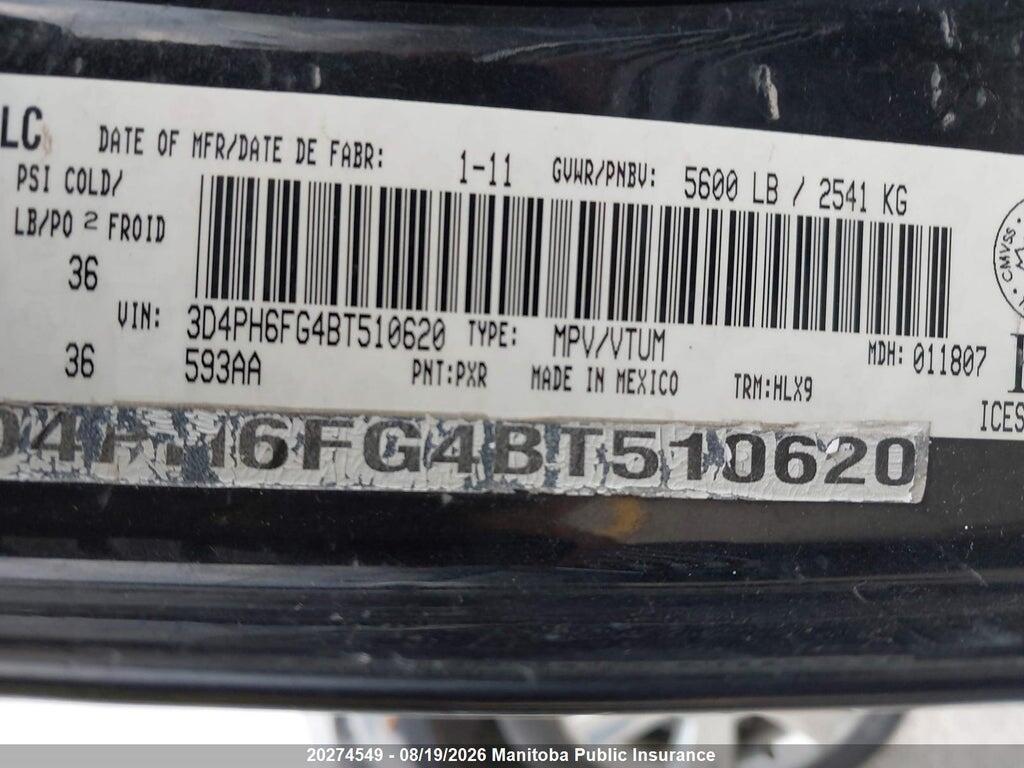 3D4PH6FG4BT510620 2011 DODGE JOURNEY photo no. 8