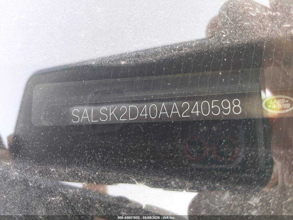 SALSK2D40AA240598 2010 LAND ROVER RANGE ROVER SPORT photo no. 9