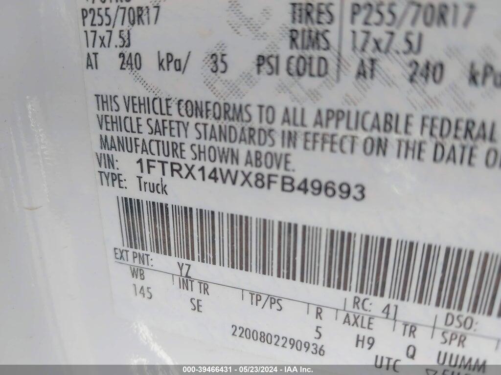 1FTRX14WX8FB49693 2008 FORD F-150 photo no. 9