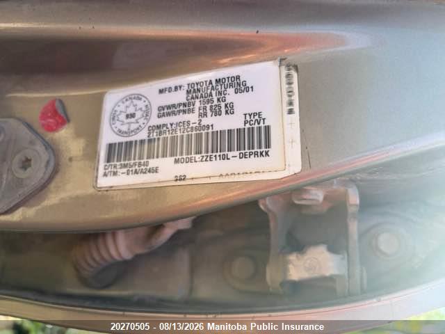 2T1BR12E12C860091 2002 TOYOTA COROLLA photo no. 9