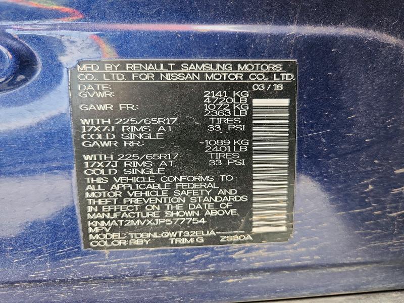 KNMAT2MVXJP577754 2018 NISSAN ROGUE photo no. 12