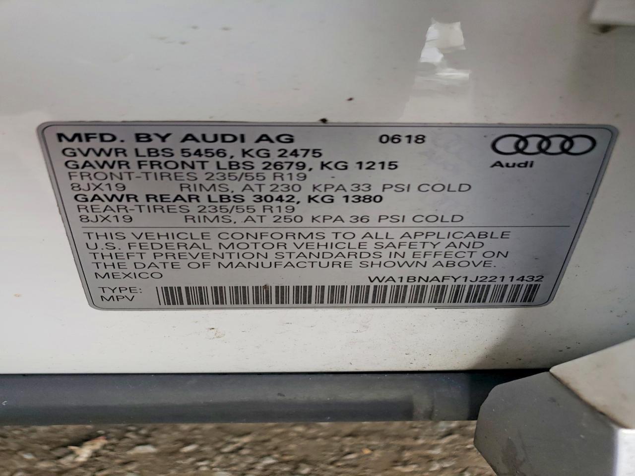 2018 AUDI Q5 PREMIUM PLUS — Фото 12 из 12