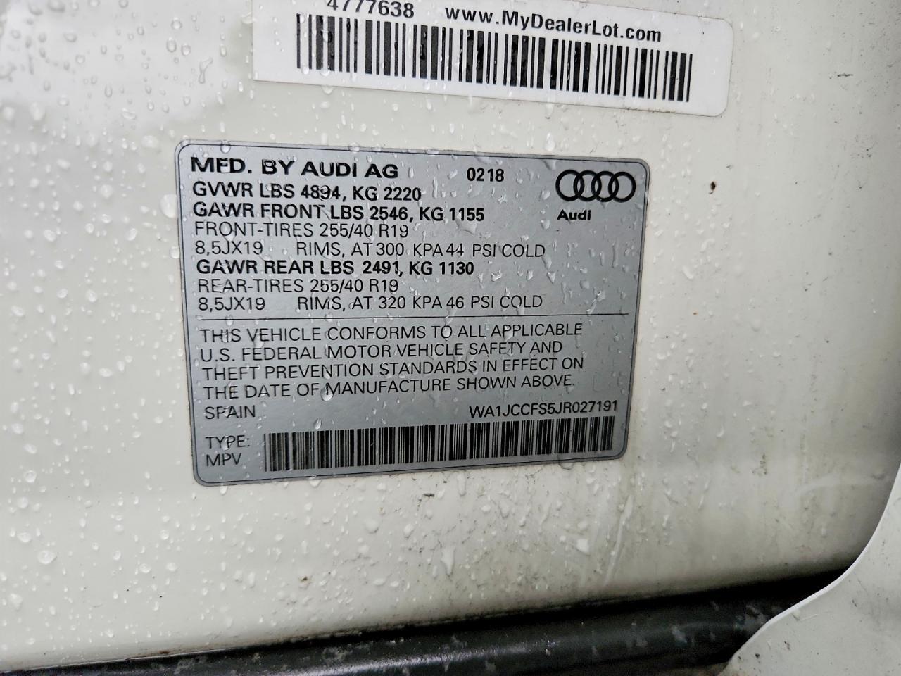 2018 AUDI Q3 PREMIUM PLUS — Фото 13 из 13