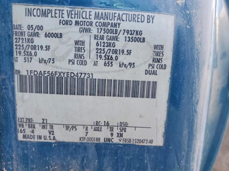 2000 FORD F550 SUPER DUTY UTILITY / SERVICE TRUCK — Фото 12 из 12
