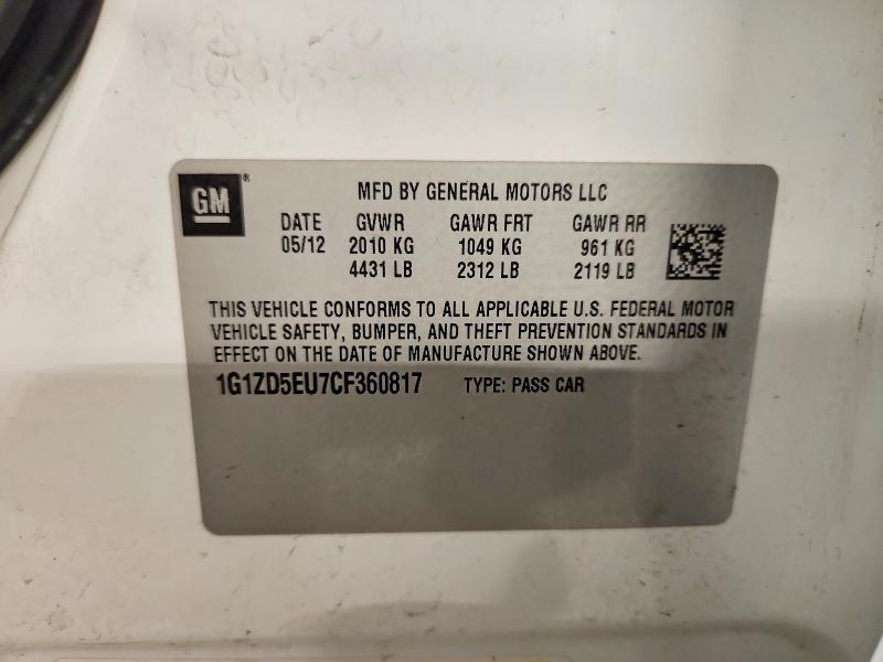 2012 CHEVROLET MALIBU 2LT — Фото 12 из 12