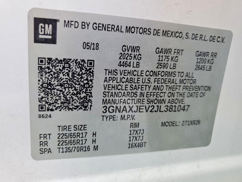 2018 CHEVROLET EQUINOX LT — Фото 14 из 14