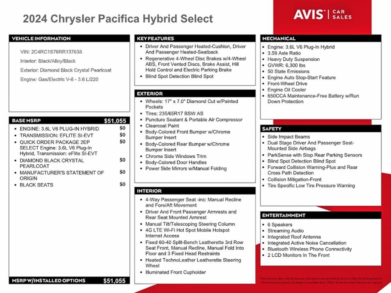 2024 CHRYSLER PACIFICA HYBRID SELECT — Фото 13 из 14