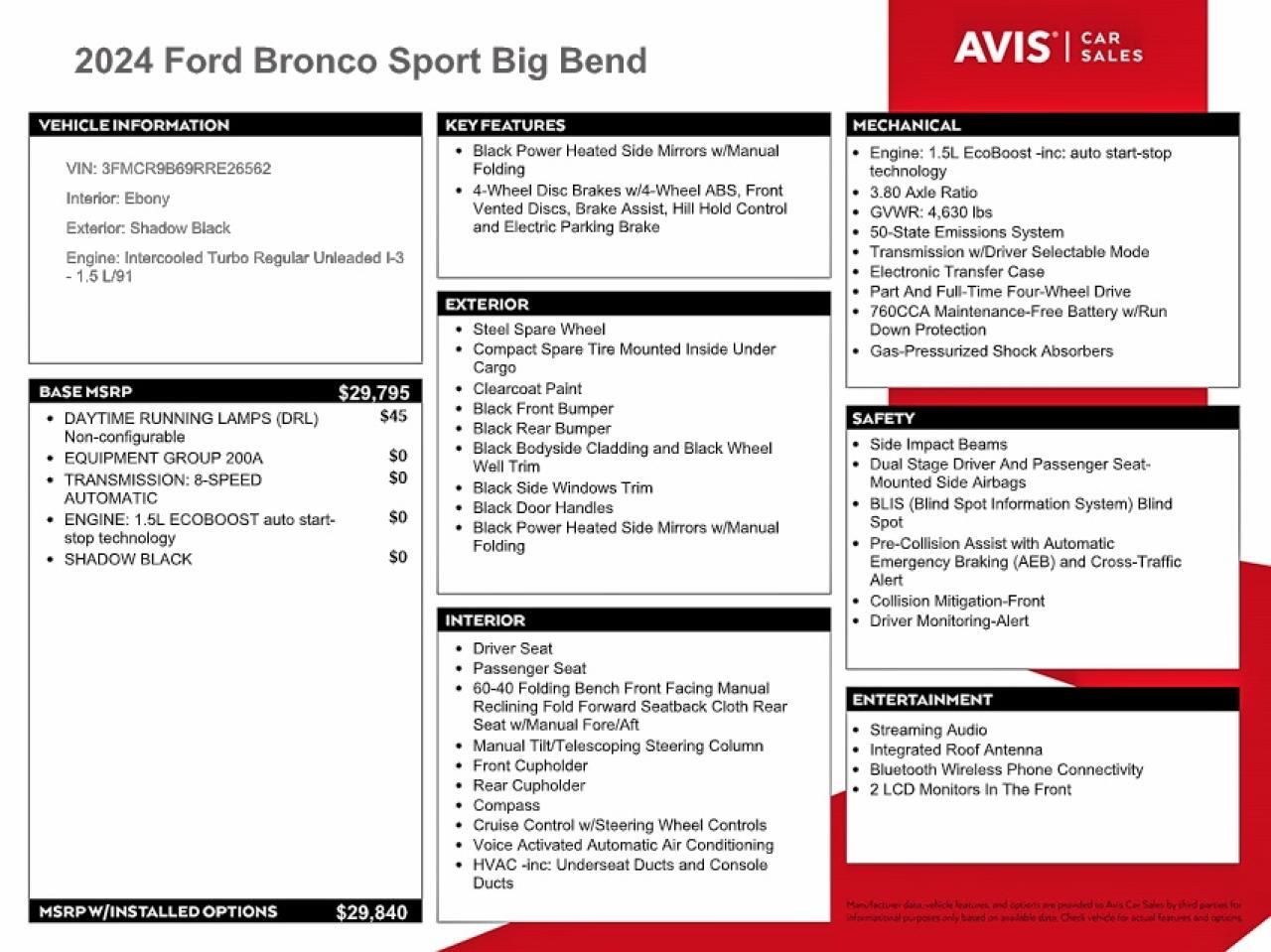 2024 FORD BRONCO SPORT BIG BEND — Фото 12 из 13