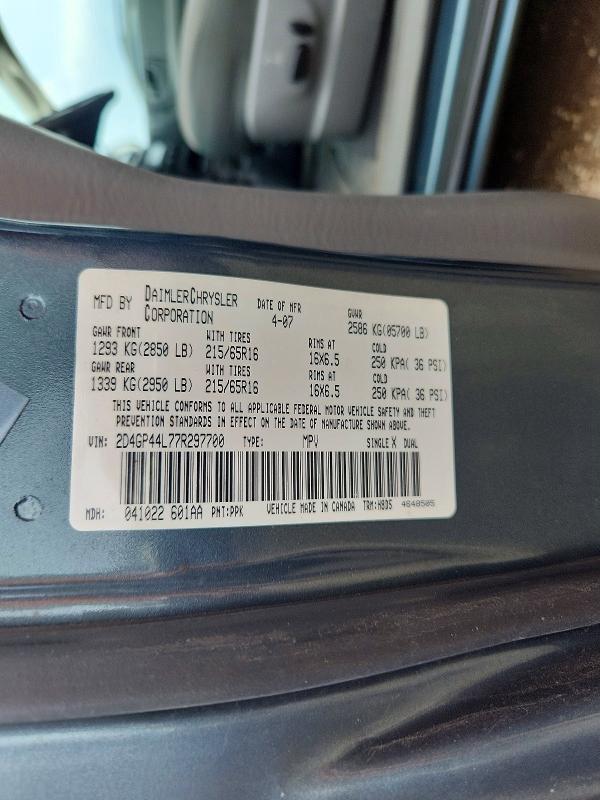2007 DODGE GRAND CARAVAN SXT — Фото 13 из 13