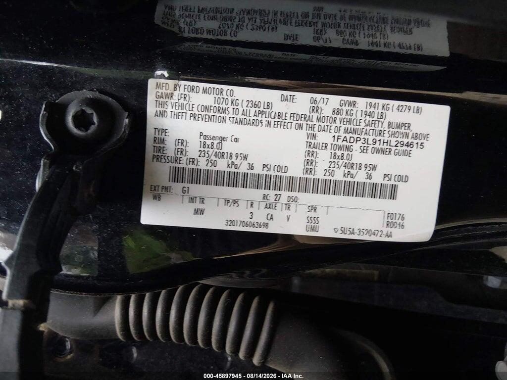 1FADP3L91HL294615 2017 FORD FOCUS ST photo no. 9