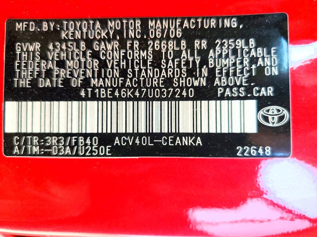 2007 TOYOTA CAMRY LE — Фото 12 из 12