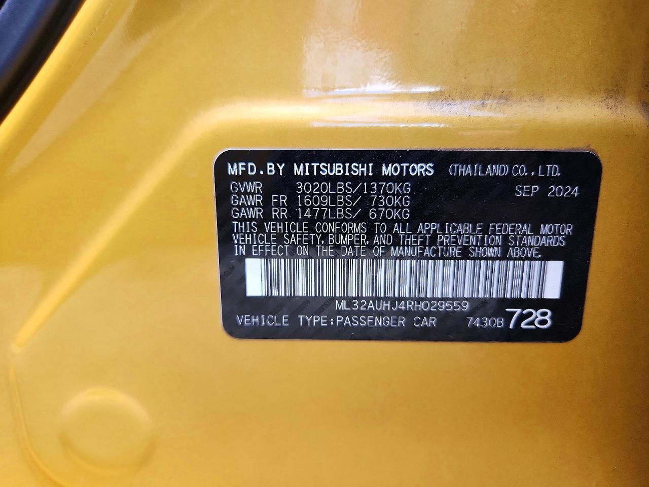 2024 MITSUBISHI MIRAGE — Фото 13 из 13