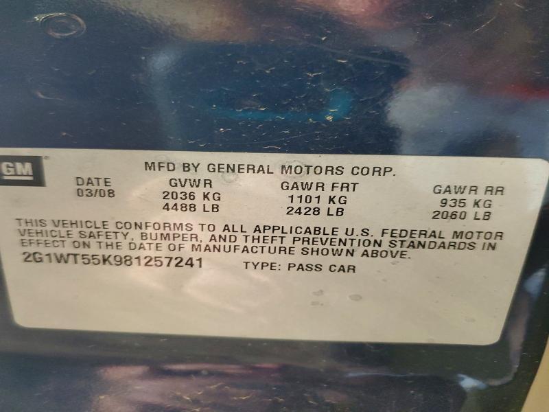 2G1WT55K981257241 2008 CHEVROLET IMPALA photo no. 12