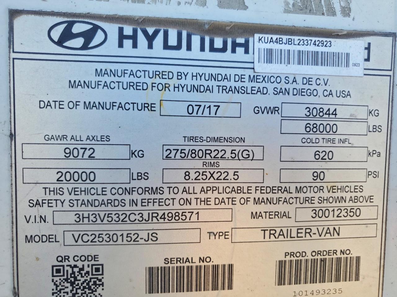 2018 HYUNDAI TRAILER 53 — Фото 9 из 9