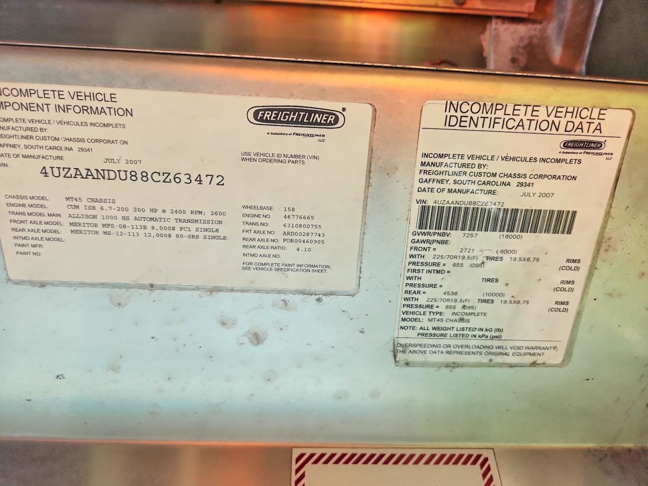 2008 FREIGHTLINER CHASSIS M LINE WALK-IN VAN — Фото 13 из 13