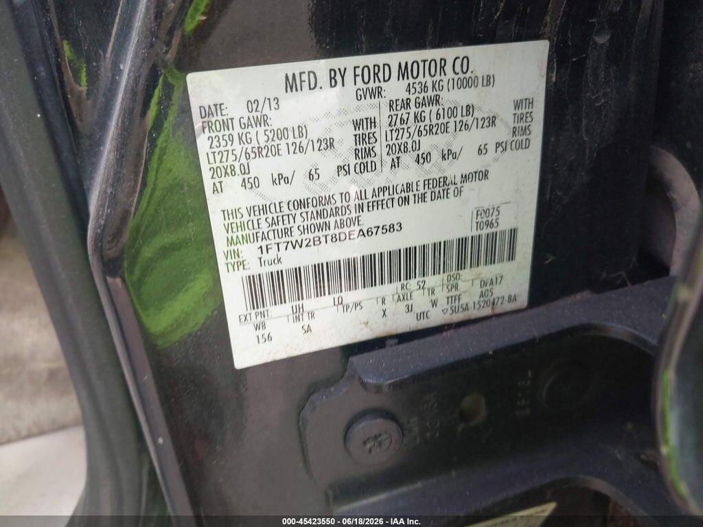 1FT7W2BT8DEA67583 2013 FORD SUPER DUTY F-250 SRW photo no. 9