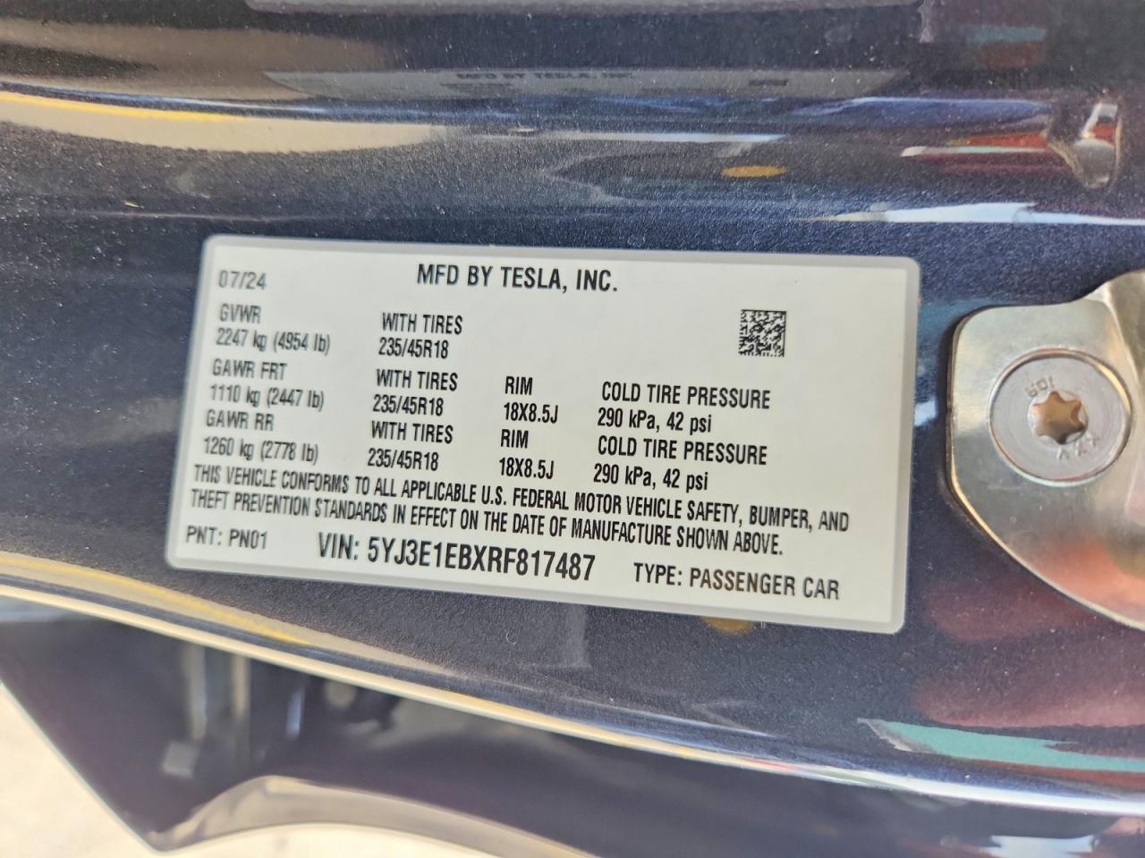 2024 TESLA MODEL 3 — Фото 12 из 12