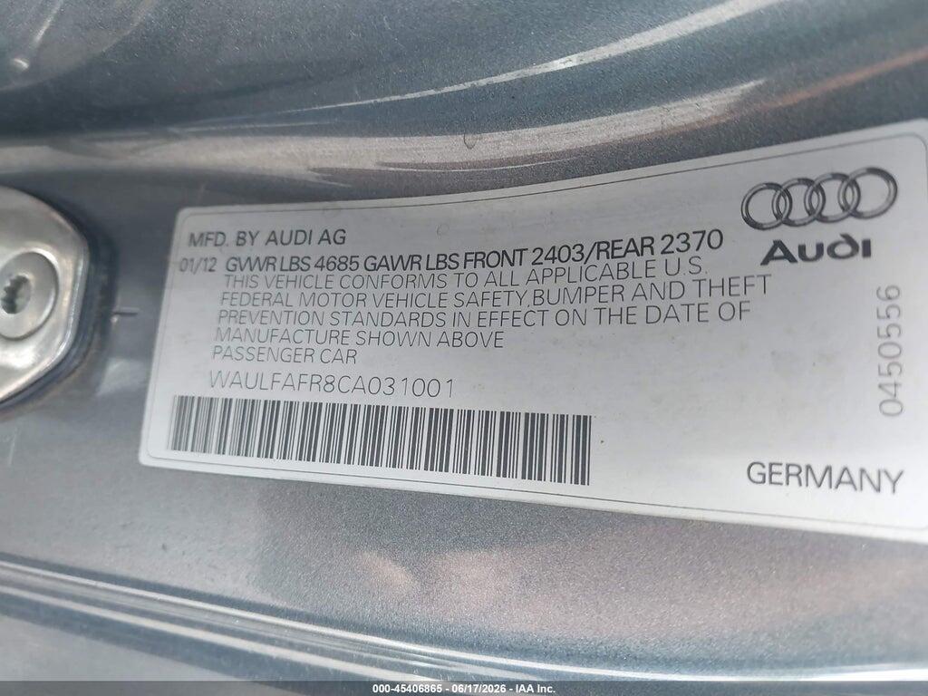 WAULFAFR8CA031001 2012 AUDI A5 photo no. 9