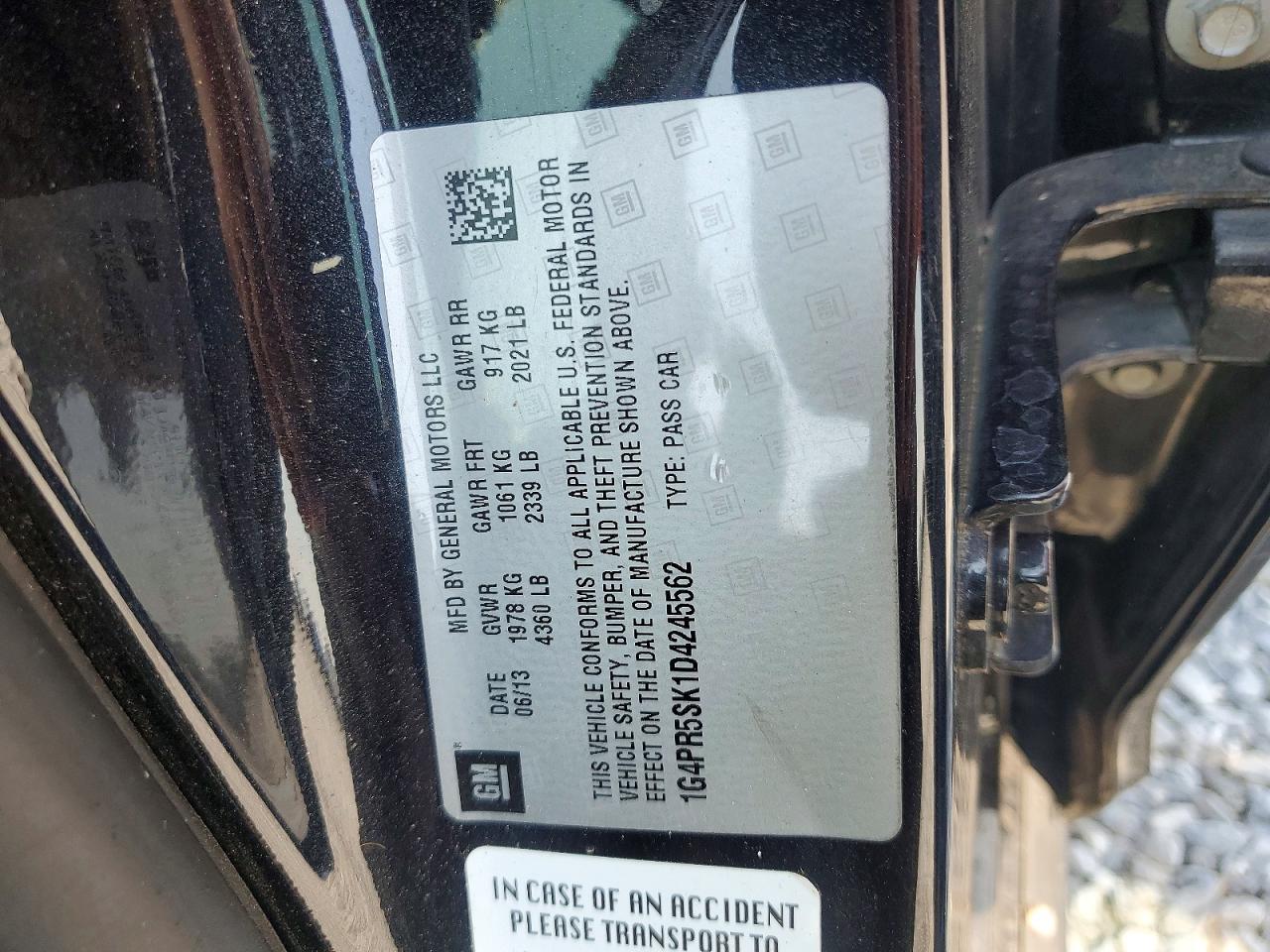 1G4PR5SK1D4245562 2013 BUICK VERANO photo no. 12