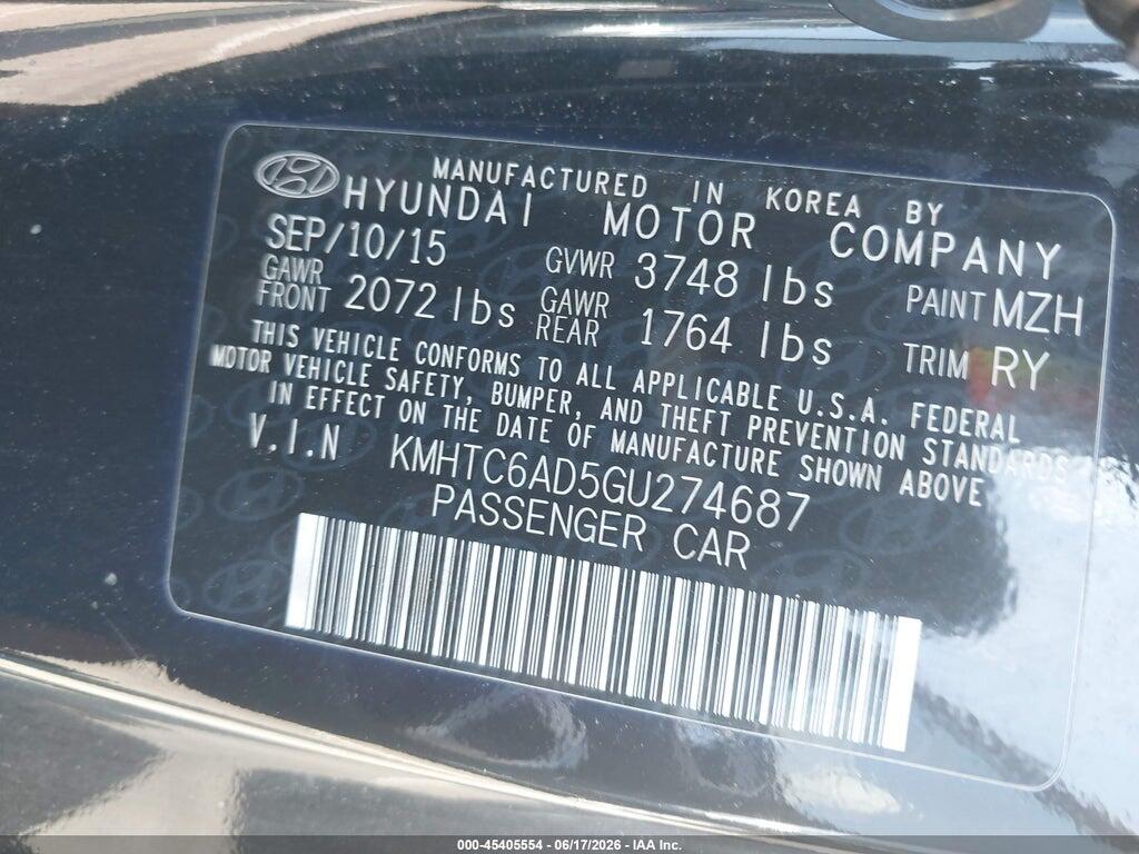 KMHTC6AD5GU274687 2016 HYUNDAI VELOSTER photo no. 9
