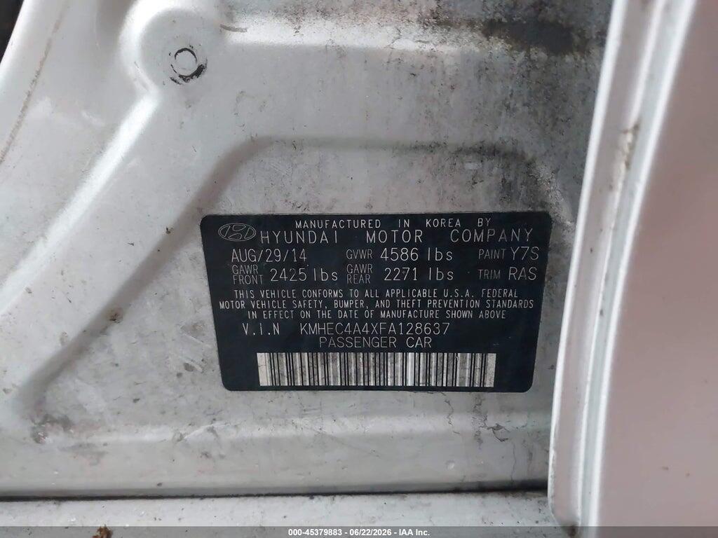 KMHEC4A4XFA128637 2015 HYUNDAI SONATA HYBRID photo no. 9