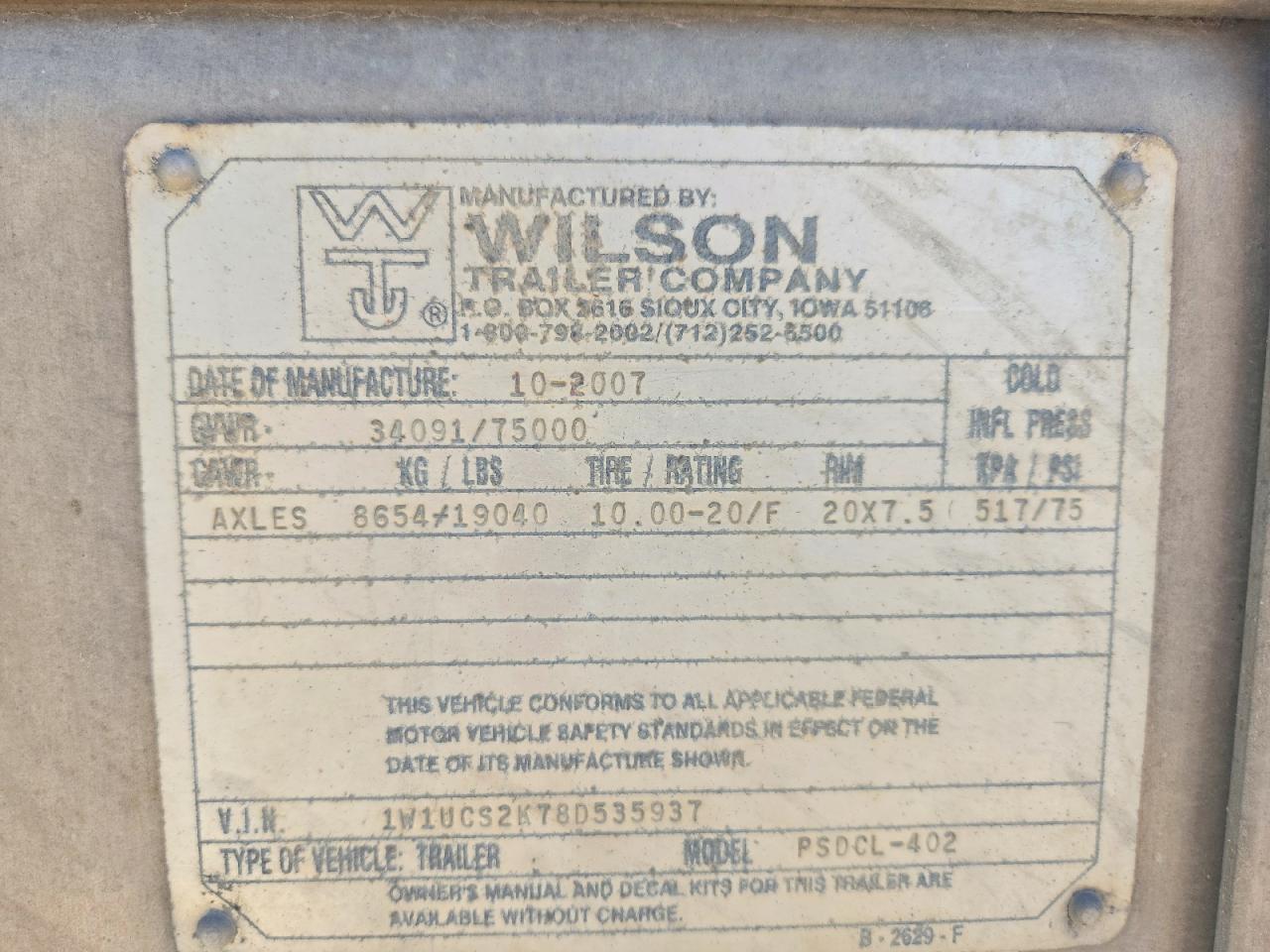 2008 WILSON PSDCL-402 LIVESTOCK TRAILER — Фото 8 из 9