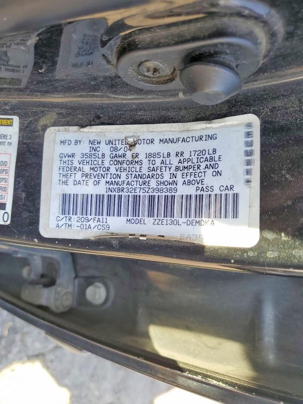 2005 TOYOTA COROLLA CE — Фото 12 из 12