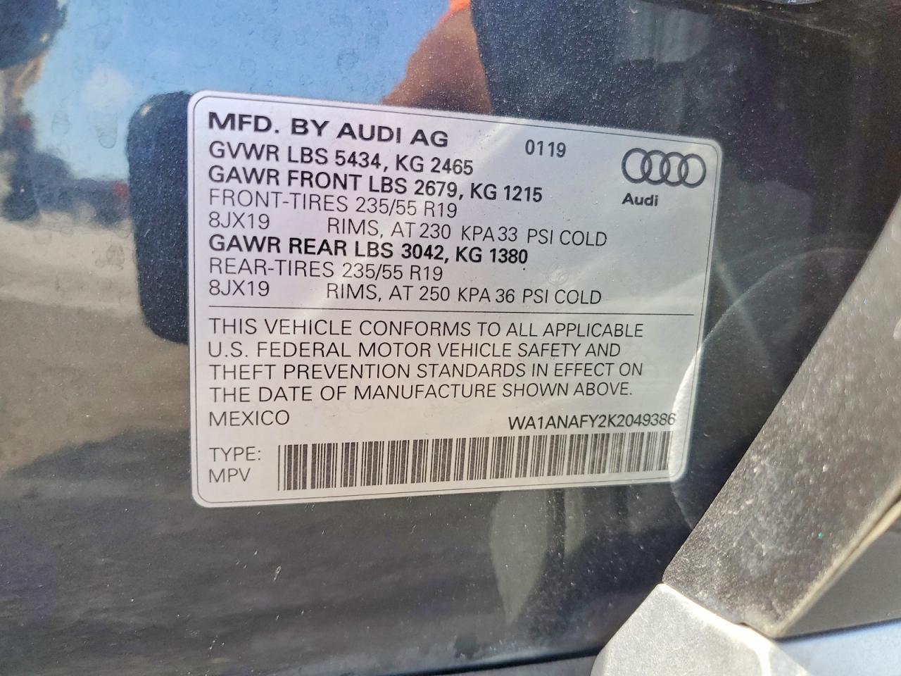 2019 AUDI Q5 PREMIUM — Фото 13 из 13