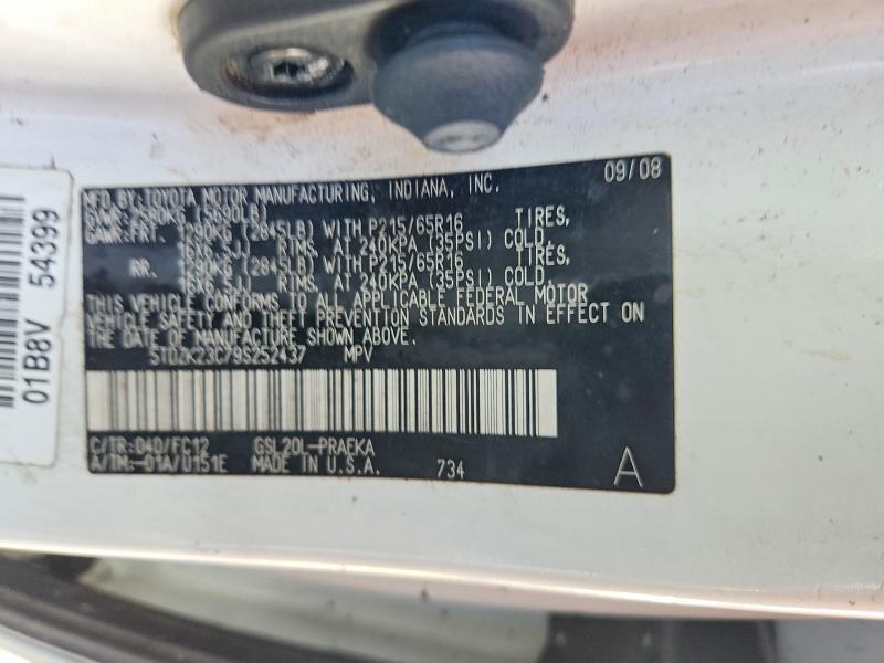 2009 TOYOTA SIENNA LE 8-PASSENGER — Фото 13 из 13