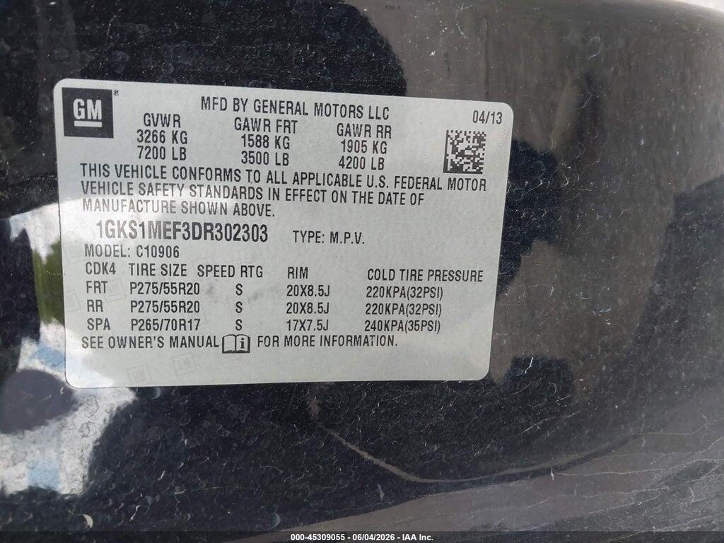 1GKS1MEF3DR302303 2013 GMC YUKON XL 1500 photo no. 9