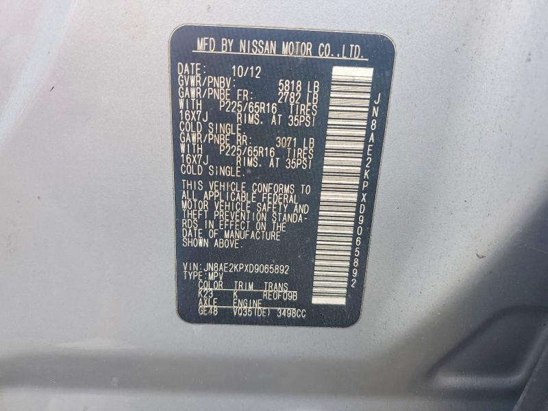 2013 NISSAN QUEST 3.5 S — Фото 13 из 13