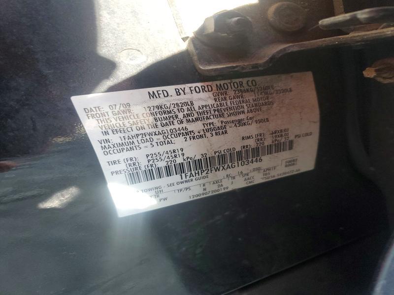 1FAHP2FWXAG103446 2010 FORD TAURUS photo no. 12