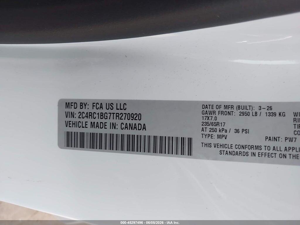 2C4RC1BG7TR270920 2026 CHRYSLER PACIFICA photo no. 9