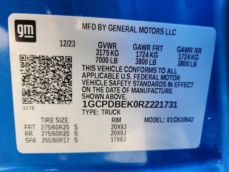 2024 CHEVROLET SILVERADO K1500 CUSTOM — Фото 13 из 13