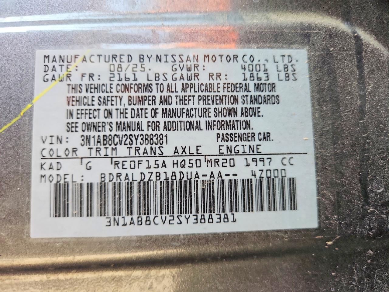 2025 NISSAN SENTRA SV — Фото 13 из 13