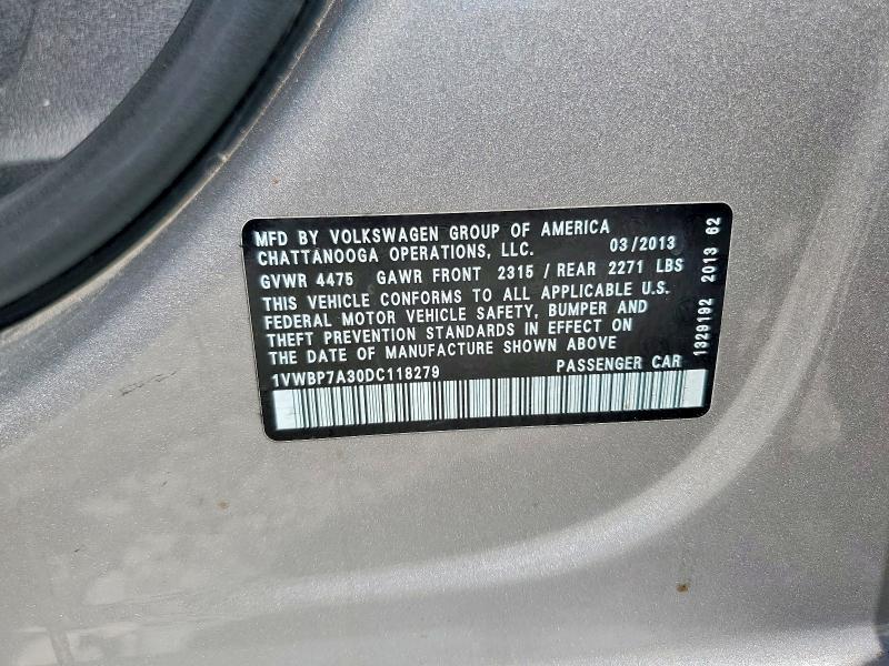 2013 VOLKSWAGEN PASSAT SE — Фото 12 из 12