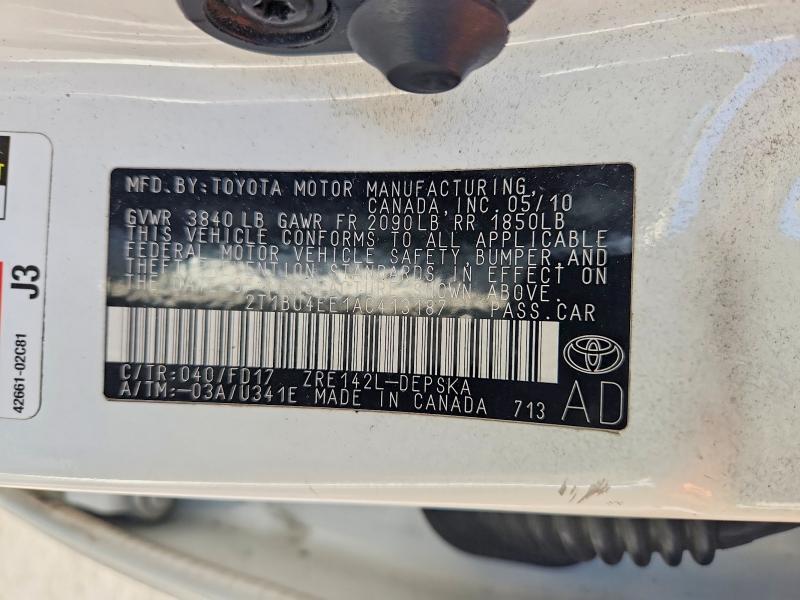 2010 TOYOTA COROLLA S — Фото 12 из 12
