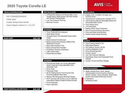 2025 TOYOTA COROLLA LE — Фото 12 из 13
