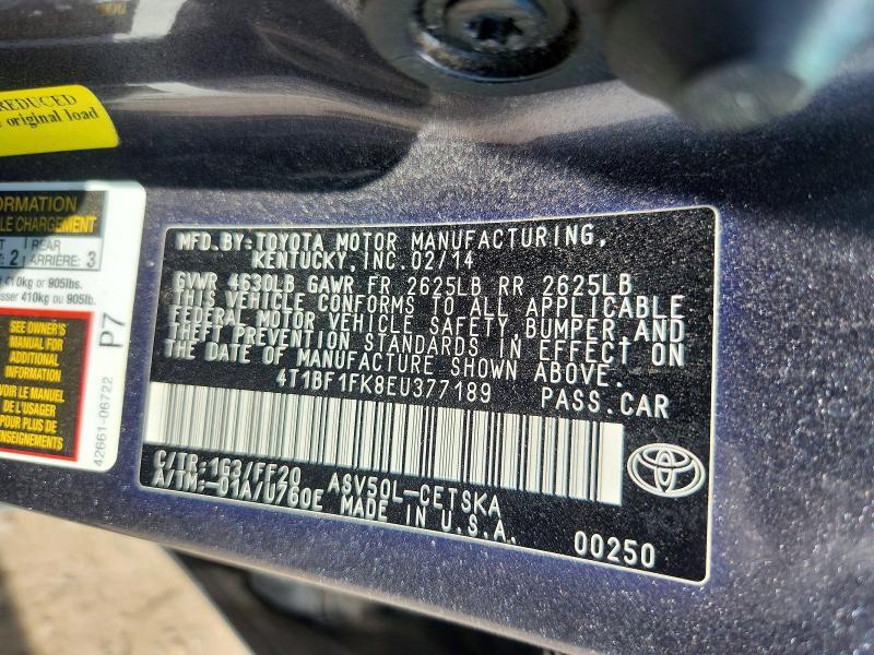 4T1BF1FK8EU377189 2014 TOYOTA CAMRY photo no. 12