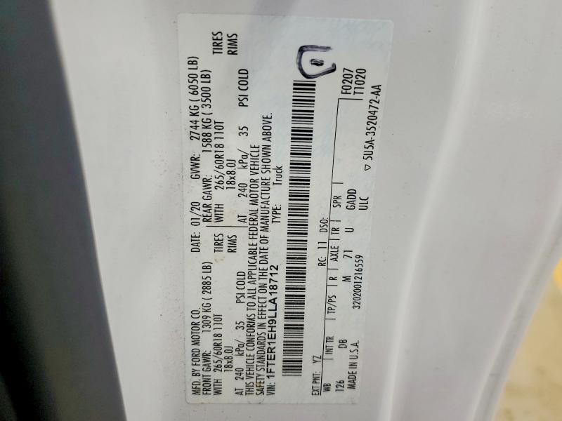 1FTER1EH9LLA18712 2020 FORD RANGER photo no. 12
